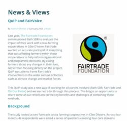 Screenshot of FairVoice blog